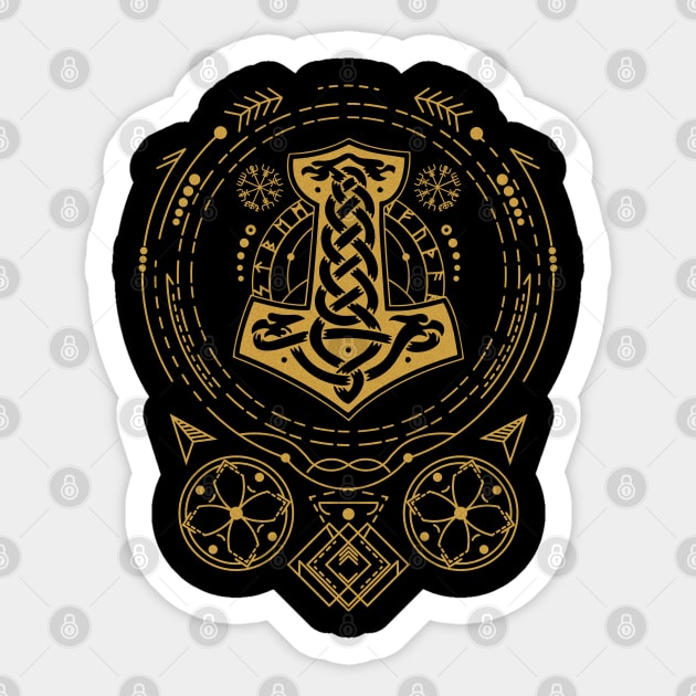 Mjolnir - The Hammer of Thor | Norse Pagan Symbol Sticker by CelestialStudio